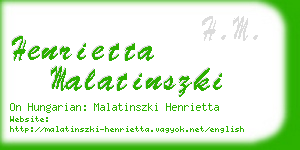 henrietta malatinszki business card